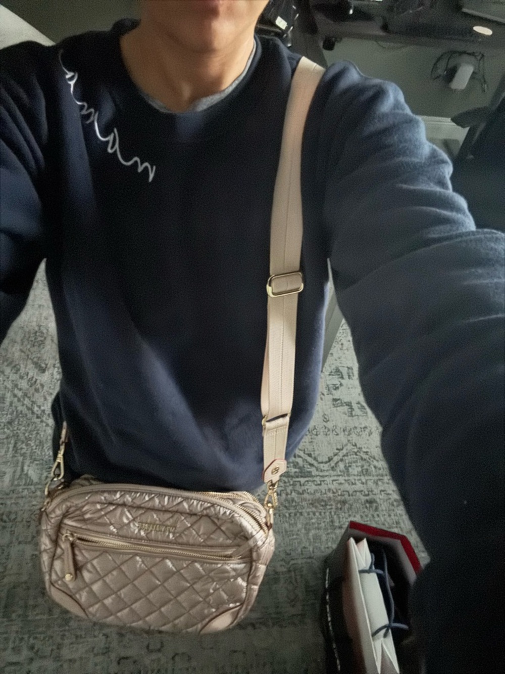 MZ Wallace Crosby Quilted Shoulder or Crossbody Bag - Metallic - Picture 5 of 5